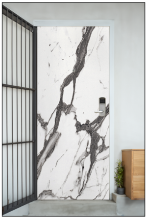 HDB Laminate Main Door 3X7 - Bianco Marble Uassiq